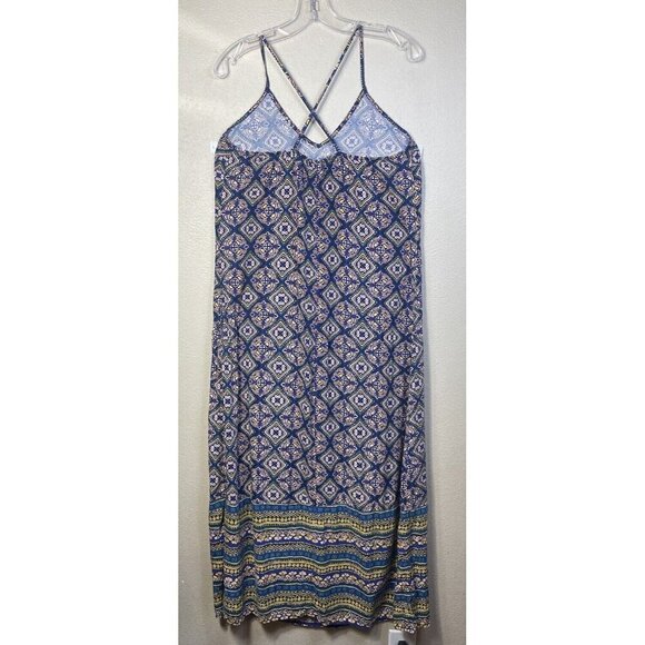 Old Navy Maxi Dress Flowy Long Womens Sz M Y2K 90s Geometric Multicolor Festival - Picture 3 of 9